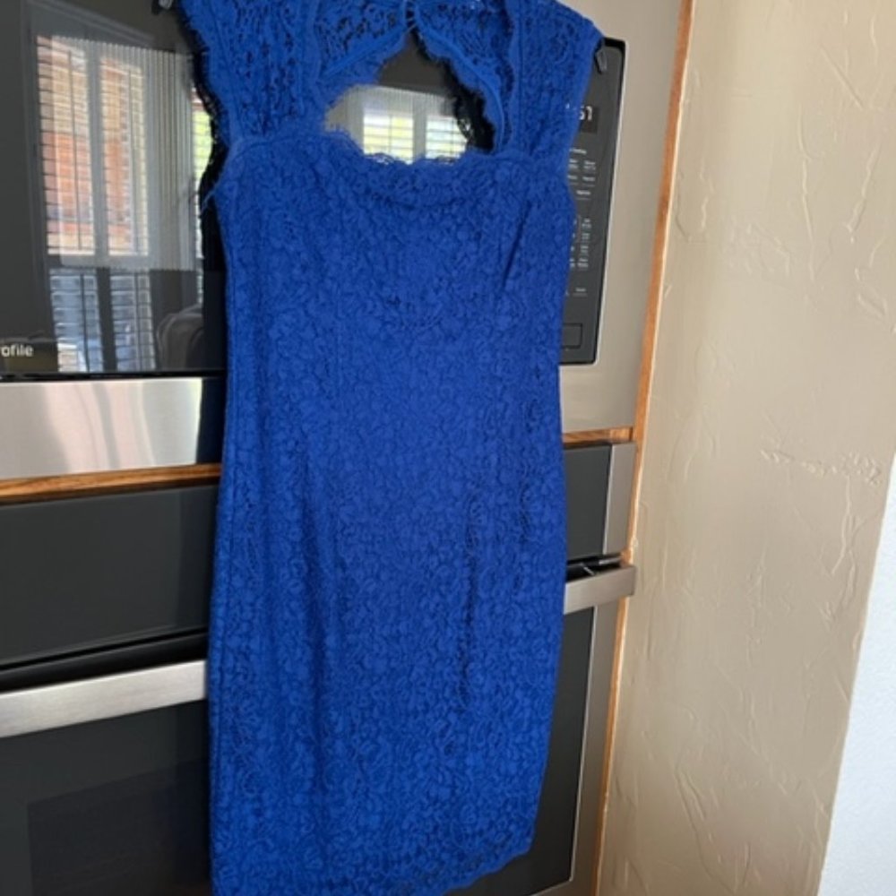 Adrianna Papelle Blue Lace Dress Size 2
